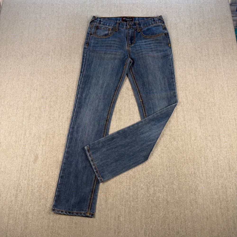 Guess Jeans Women 14 Blue Medium Wash Straight Leg Denim Classic Mid Rise